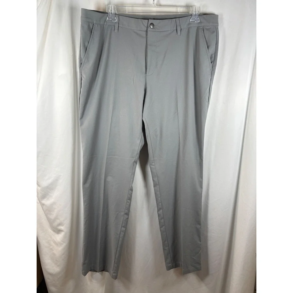 Adidas Ultimate365 Mens Grey Golf Pants Stretch Flat Front 44x34 RN88387